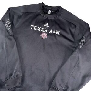 Texas A&M Aggies Sweatshirt Mens Black XL NCAA College Football Adidas ClimaWarm